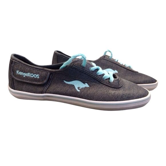 KangaROOS Canvas Sneakers Sz 8 Women's - Gray and Turquoise Tennis Shoes Casual - Picture 7 of 11